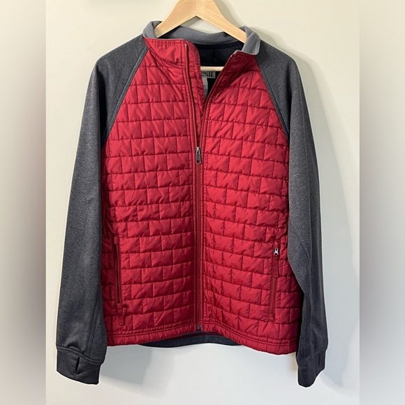 Duluth Trading Co Other - Duluth Trading Co Quilted Front Red Gray Jacket Full Zip Size Large